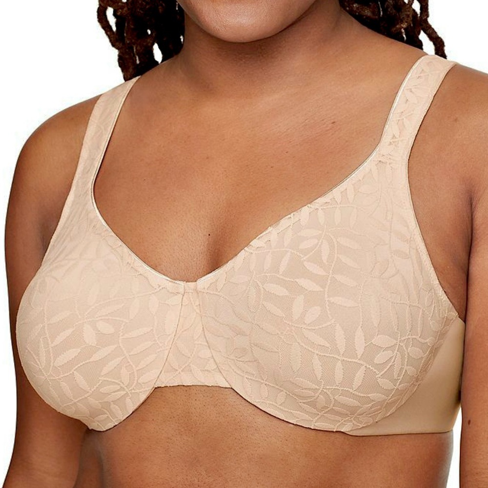 - Olga 38E Sheer Leaves Minimizer Underwire Bra! NEW!